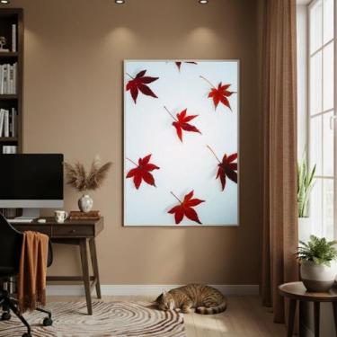Imagem de Quadro Decorativo Foto Folhas De Outono 70X50Cm Mold Branca - Quadros 