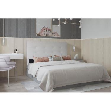 Imagem de Cabeceira Casal 1,40m Berlim Corino Branco Dal Poz Estofados