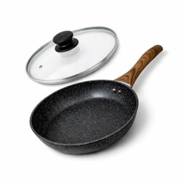 Imagem de Frigideira 18 Cerâmica Antiaderente Com Tampa De Vidro Fogão Cooktop I