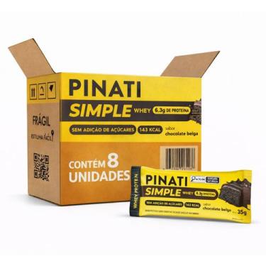 Imagem de Kit 8 Barra Whey Protein Simple Chocolate Belga PINATI 35g
