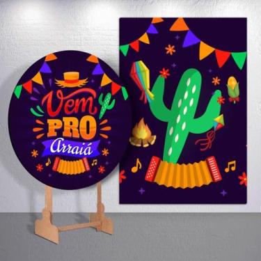 Imagem de Kit Festa Junina Painel Redondo + Retangular Sublimado - Thuco Decor