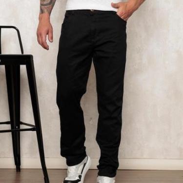 Imagem de Calça Jeans Masculina Reta Preta Tendência-Masculino