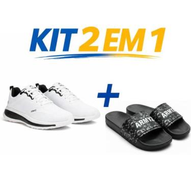 Imagem de Kit tenis casual masculino e feminino super leve confortavel treino fi