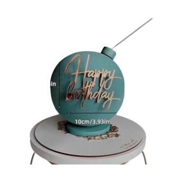 Imagem de Topos De Bolo De Acrílico Dourado Para Aniversário De Crianças, Menina