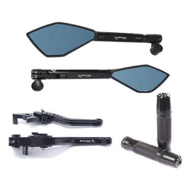 Imagem de Kit Manete Manopla Retrovisor R1 2004 A 2008 R6 2005 A 2016 - NoBrand,