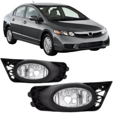 Imagem de Par farol milha com grade honda new civic 2011 2010 2009 - BBS