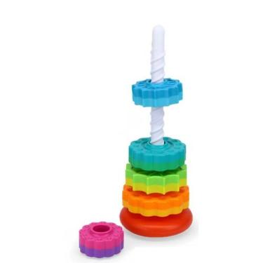Imagem de Brinquedo Gira Torre Infantil Didático Educativo Engrenagem - Paki Toy
