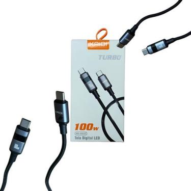 Imagem de Cabo De Carregamento Turbo Digital Usb Tipo C 1 Metro - Kaidi, Cinza-e