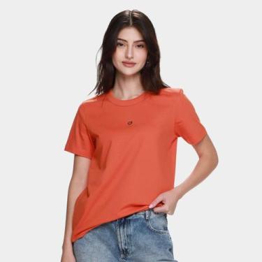 Imagem de Camiseta Colcci Casual Feminina, Laranja, EP