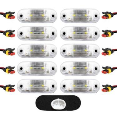 Imagem de 10 Lanterna Vigia Placa Ônibus Caminhão 2 LED BIVOLT CR +Conector - Pr