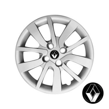 Imagem de Calota Aro 15 Renault Logan + Emblema Resinado - GFM, PRETO