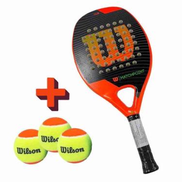 Imagem de Raquete de Beach Tênis Wilson Matchpoint + Bola de Beach Tênis Wilson 