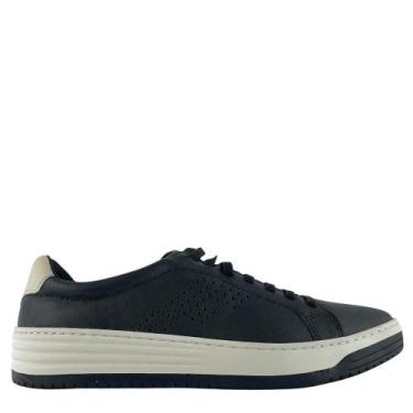 Imagem de Sapatênis Couro Freeway Preto com Detalhe Branco Masculino LOUD103138,