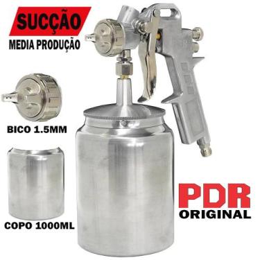 Imagem de Pistola Pintura Média Produção Bico 1.5mm Funilaria Cola PDR