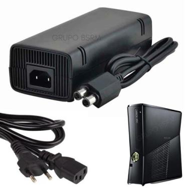 Imagem de Fonte para vídeo game compatível para xbox 360 Slim 2 Pinos Bivolt - A