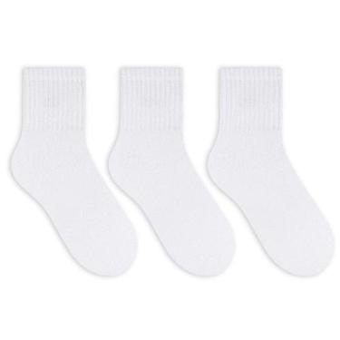Imagem de Selene 4185 kit 3 meias esportiva cano curto, Branco, 39/43