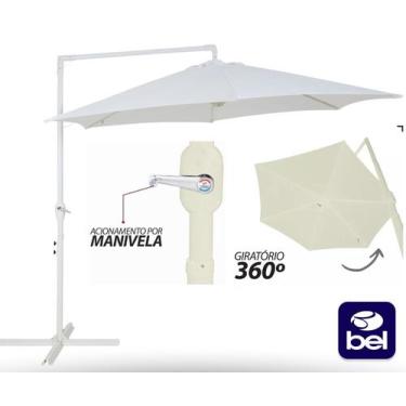 Imagem de Ombrelone Guarda Sol Suspenso Bel Veneza 3 Metros Branco Giratorio p/ 