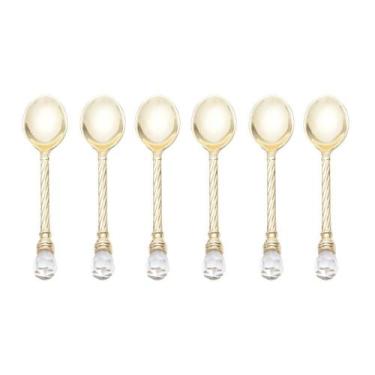 Imagem de Conjunto 6 Colheres De Café De Zamac Crystal Dourado 11 Cm Wolff