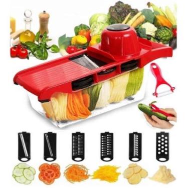 Imagem de Cortador Fatiador Ralador Legumes Picador 6 Em 1 Lamina Aço Inox - Jod