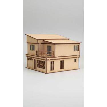 Imagem de Maquete Casa Sobrado Escala 1:43 Corte Laser MDF - Congratulations Sto