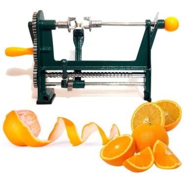 Imagem de Descascador de Laranja Manual Profissional com Regulagem de Corte Aço Inoxidável Fixação em Mesa Verde Escuro Yeet