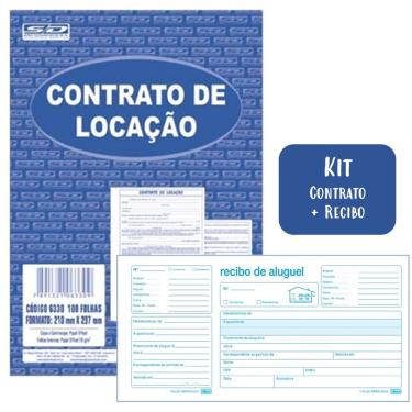 Imagem de Kit Bloco Contrato de Locação + Bloco de Recibo para Aluguel Ideal para Locação Residencial Casas ou Comercial