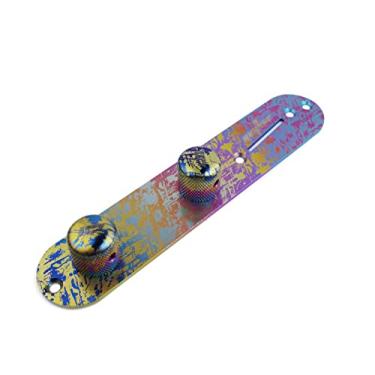 Imagem de Guyker Placa de controle de guitarra de liga de titânio e 2 botões de potenciômetro estilo urbano compatível com guitarra elétrica Fend Tele TL