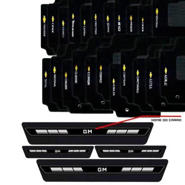 Imagem de Tapete Carpete Bordado + Soleira GM Escolha o Carro