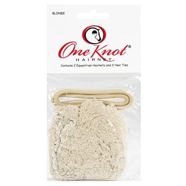 Imagem de One Knot HAIRNET com 2 redes de cabelo equestres confortáveis e 2 gravatas combinando, loiro