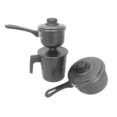 Imagem de Cuscuzeiro Individual Com 2 Conchas Prático Porção Única Serve 1 ou 2 Pessoas (Preto Craqueado)