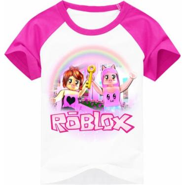 Imagem de Camiseta Raglan Infantil Mineblox - Roblox - Mangas Pink - Visuarte
