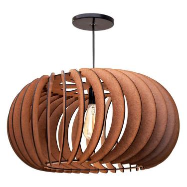 Imagem de Pendente Mdf Poptem Elíptica Madeira