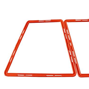 Imagem de 6 peças Anel de fitness agilidade basquete futebol tênis treinamento rápido círculo ao ar livre flexível treino físico kit treino vertical salto para adultos, vermelho, 47,2 x 37,1 cm