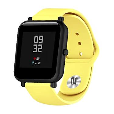 Imagem de Nandos-Store - Pulseira NSmart compatível com Amazfit BIP (Amarela - Tipo Apple)