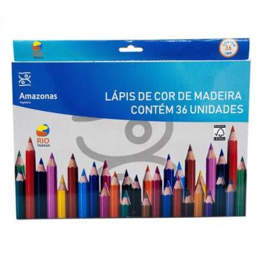 Imagem de Lapis De Cor Com 36 Cores Multicolor Sextavado Escolar - Amazonas