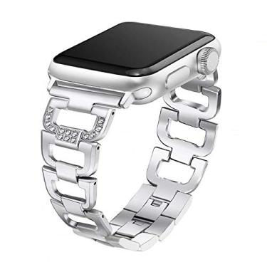 Imagem de Pulseira Metal Luxury Prata LTIMPORTS, compativel com Apple Watch 42mm Series 11/10, Apple Watch 41mm Series 9/8/7, Watch 40mm Series 6/5/4/SE e Apple Watch 38mm Series 3/2/1