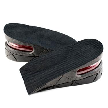 Imagem de Palmilha unissex ajustável de 2 camadas da Rosenice, palmilha de aumento de altura, inserções de calcanhar invisíveis, salto alto, meia palmilha, enchimento de elevador de sapato (preto), Preto, M