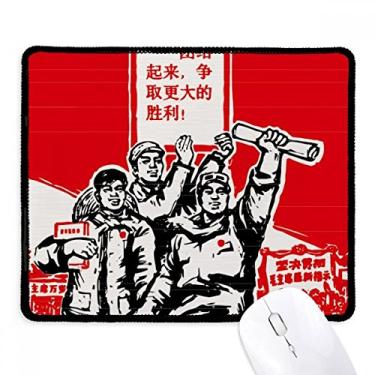 Imagem de Mousepad Book Paper Red Chairman Mao Masses borda costurada tapete de borracha para jogos