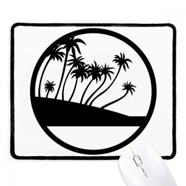 Imagem de Mousepad preto de planta de coqueiro, borda costurada, tapete de borracha para jogos