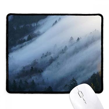 Imagem de Mousepad Fog Forest Mist Clouds Mountain Nature Tapete de borracha para jogos