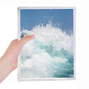 Imagem de Caderno de fotos Science Nature Ocean Water Sea Wave com folhas soltas e diário recarregável