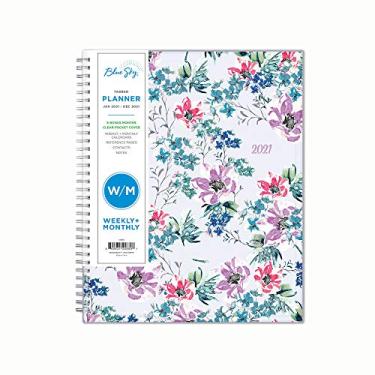 Imagem de Blue Sky Agenda semanal e mensal 2021, capa flexível, encadernação de arame duplo, 21,5 x 28 cm, Laila (125889)