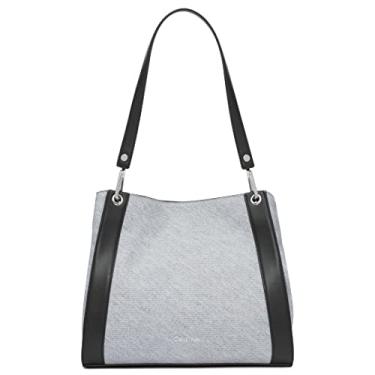 Imagem de Calvin Klein Reyna Novidade Bolsa de Ombro com Compartimento Triplo, Cinza, One Size