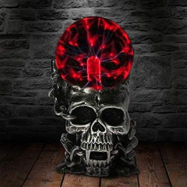 Imagem de Plasma Bola Mágica Forma De Caveira Bola De Plasma Sensor De Toque Globo Novidade Candeeiro De Mesa Decoração Para Casa Mood Light Presente Mágico,Pleasant63