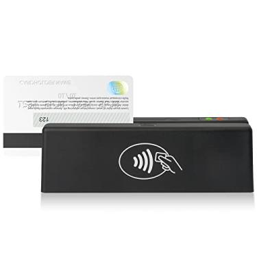 Imagem de Combo 2 em 1 leitor de cartão sem contato, leitor de cartão magnético de todas as 3 faixas + leitor de cartão tipo M1 de 13,56 MHz