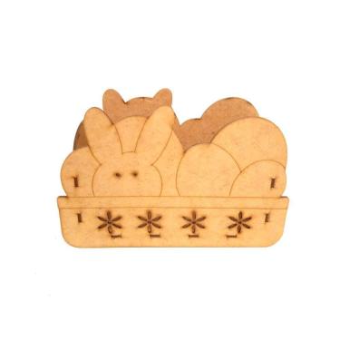 Imagem de Cesta mdf sem alça coelho Páscoa 23Lx9Cx15A cm PASC033