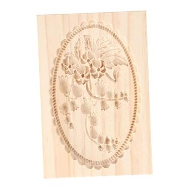 Imagem de Molde de carimbo de biscoito de madeira esculpida com flor de rosa, cortador de biscoitos, carimbos para ferramenta de cozimento de aniversário de Ação de Graças (campânula)