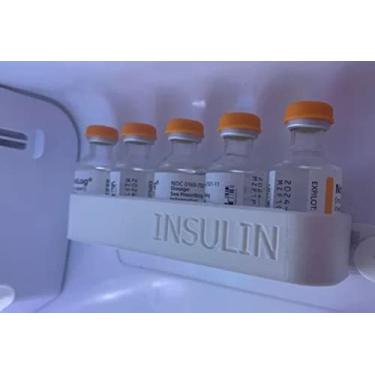 Imagem de Suporte de parede de geladeira para armazenamento de frascos de insulina - compatível com frascos U-100 de 24 mm (0,94") de diâmetro (veja a descrição para marcas comuns)
