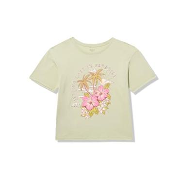 Imagem de Roxy Camiseta de Namorado Grande para Meninas, Hibisco verde louro 241, 4