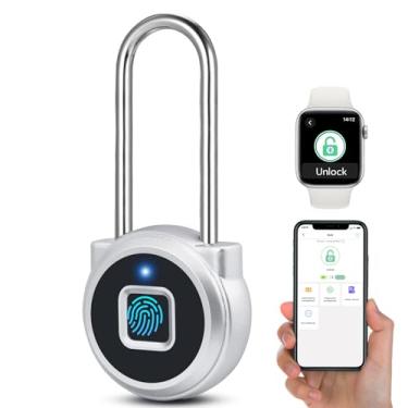 Imagem de Dhiedas Trava de impressão digital – Cadeado biométrico inteligente de 5 cm de comprimento, cadeado biométrico inteligente, cadeado inteligente biométrico digital à prova d'água para armário de